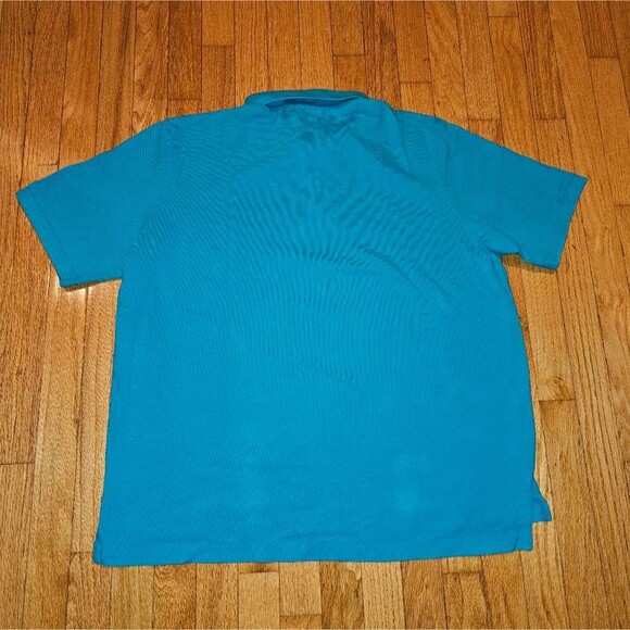 Lands End Polo Shirt Mens XL. Light Blue Traditional Fit Short Sleeve Shirt - Picture 2 of 4
